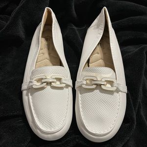 Cushion Walk White Jazzy Enamel Loafer by Avon